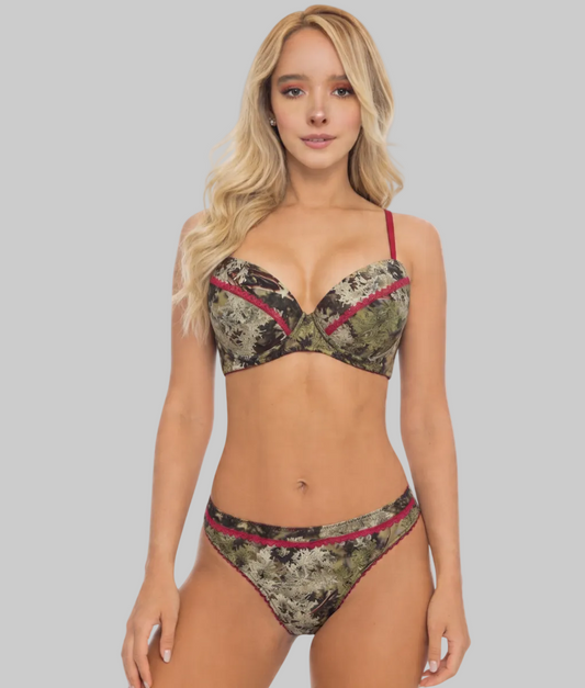 Women's Camo Hunting Thong - King's Camo Scalloped Lace Underwear - view 1
