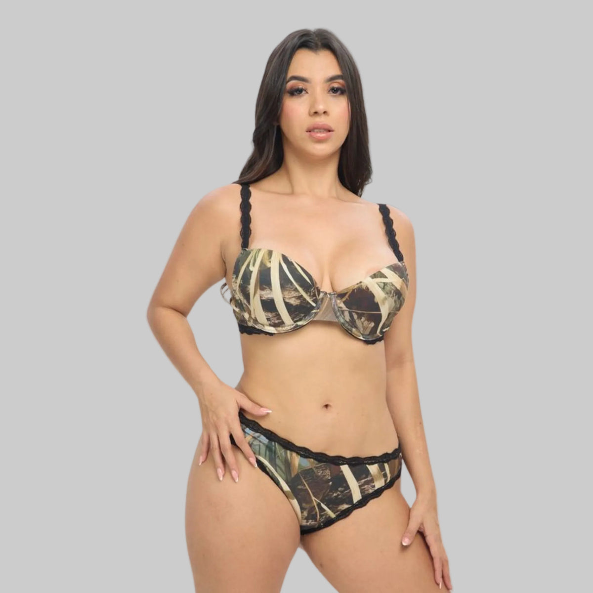 Women's Camo T-Shirt Padded Bra + Panty Bundle - WillowCreek Hunting Lingerie - Wilderness Dreams