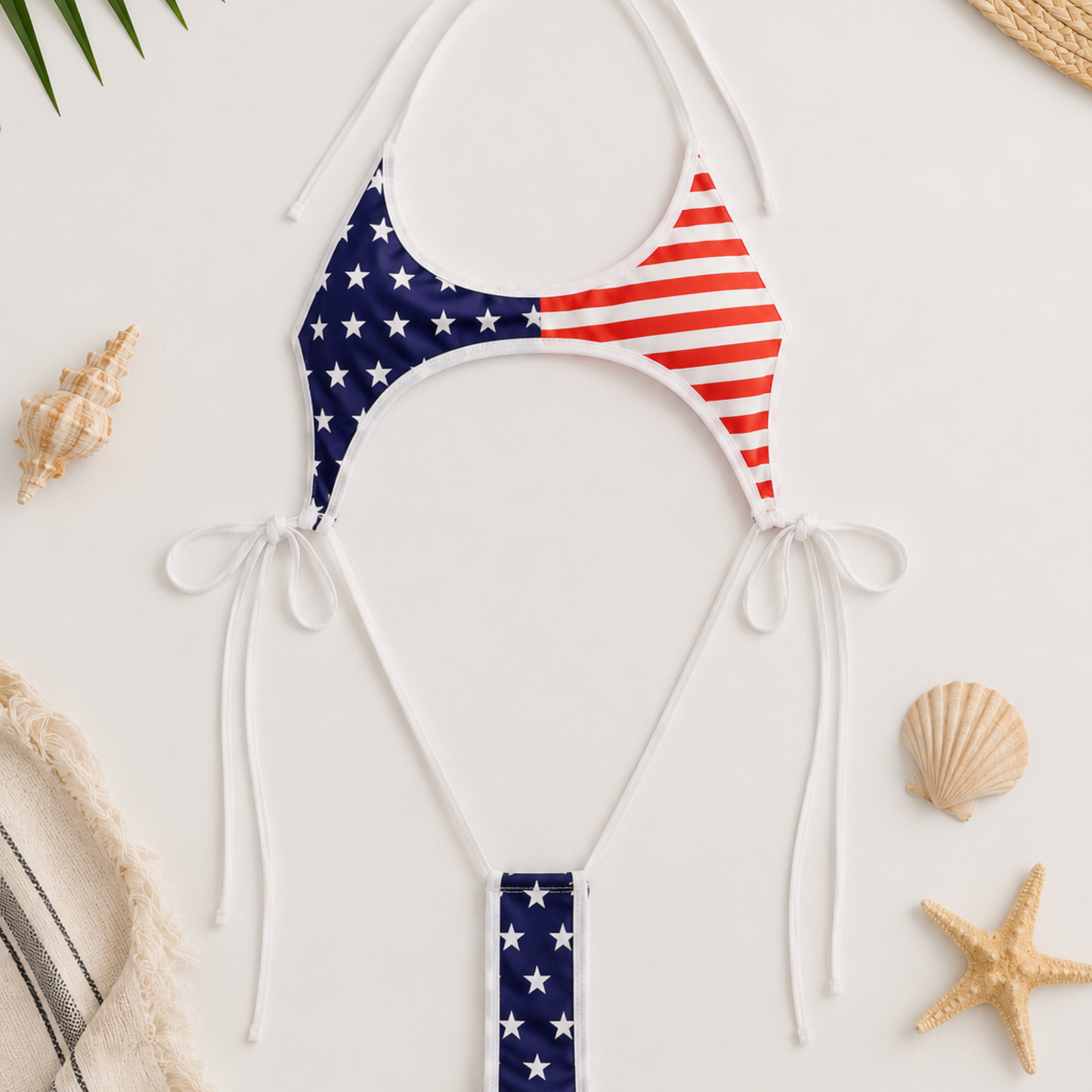 American One-Piece Monokini – USA Flag Print Swimsuit