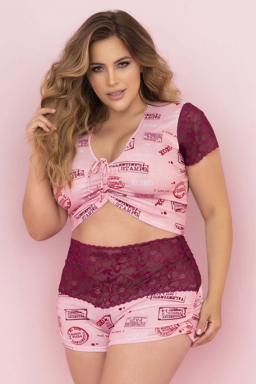 Mapale 7414 Two Piece Pajama Set - Top and Shorts