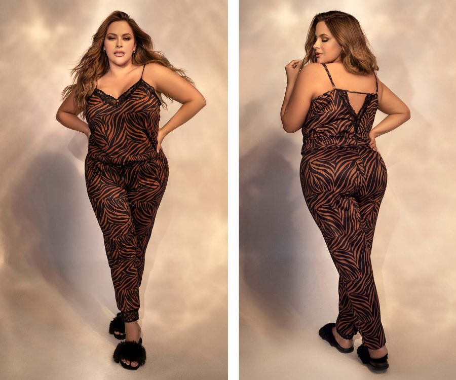 Mapale 7452 Two Piece Pajama Set Top and Pants Animal Print