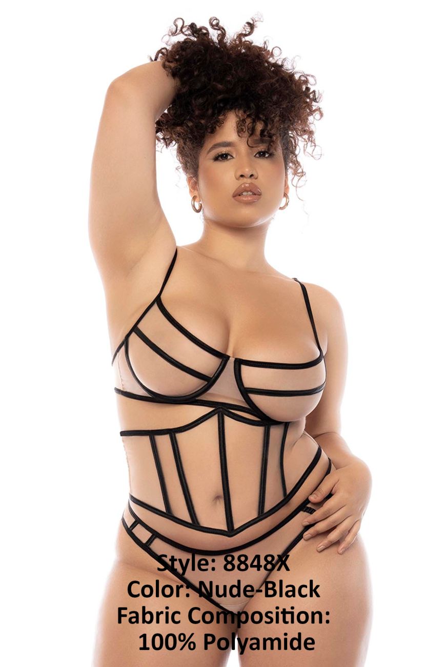 Mapale 8848X Solaine Three Piece Set Plus Color Nude-Black