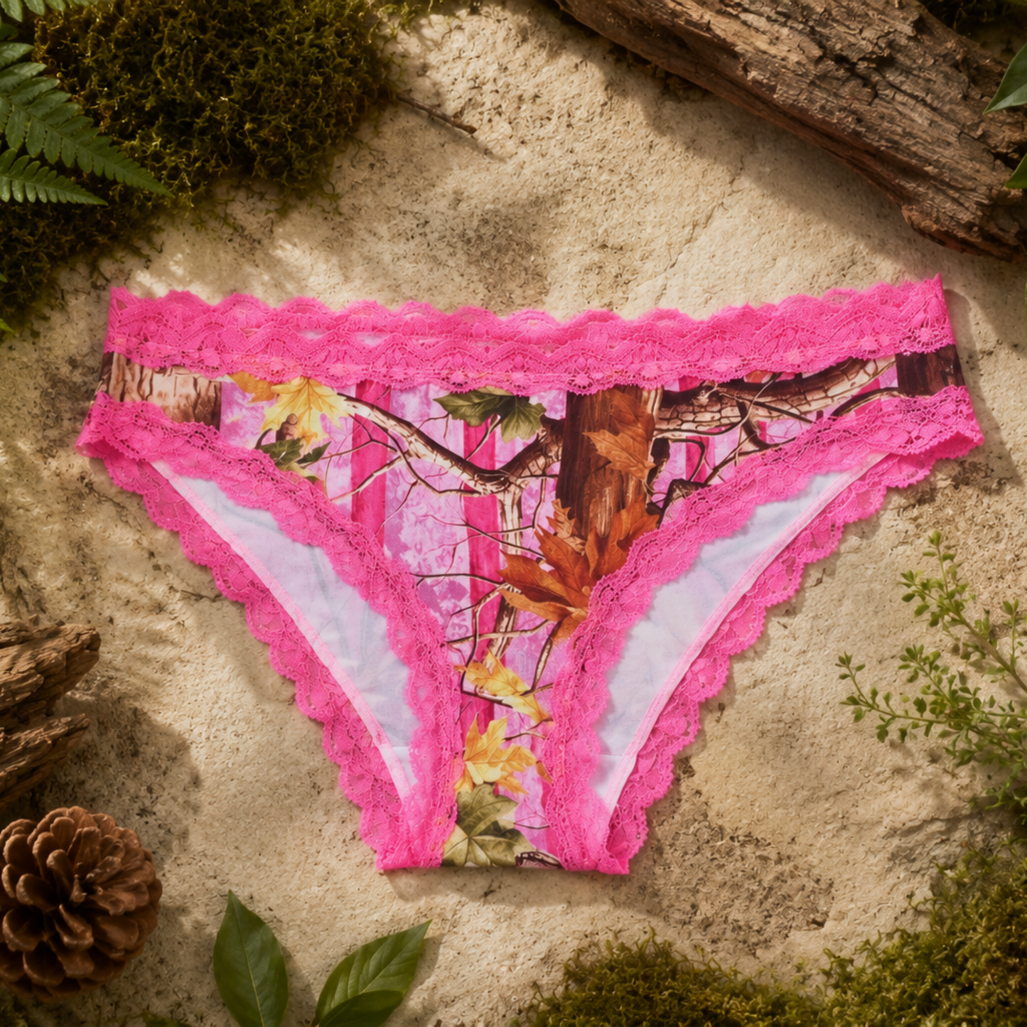 Women's Pink Camo Stretch Panty - PinkWoods Hunting Underwear - Wilderness Dreams