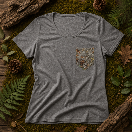 Women's Camo Pocket T-Shirt - King's Camo Hunting Tee - Wilderness Dreams