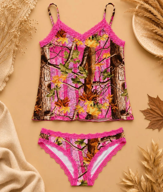 Pink Woods Camo Camisole + Panty Bundle