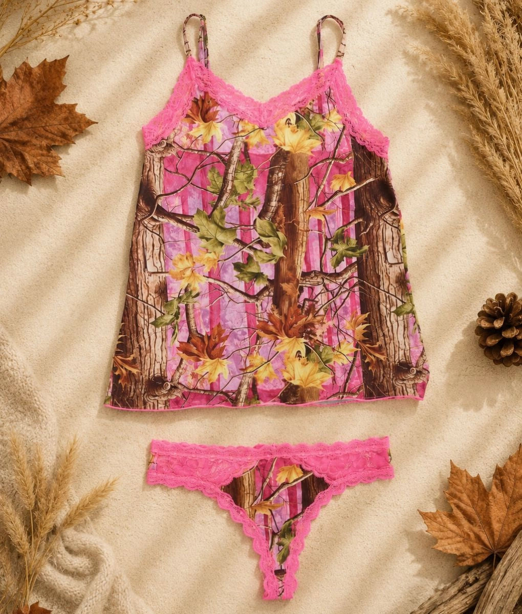 Pink Woods Camo Camisole + Thong Bundle - view 1