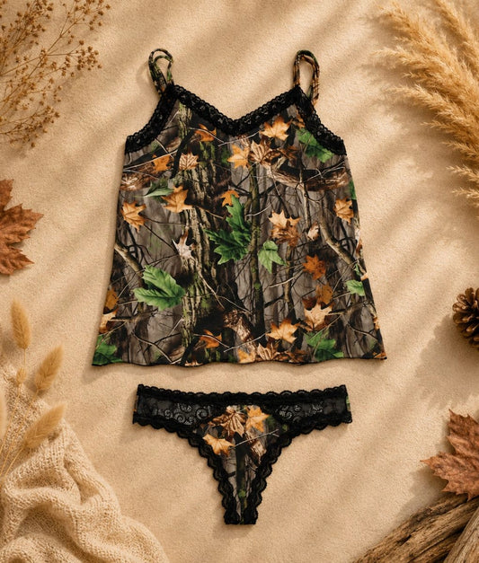 WoodLand Camo Camisole + Thong Bundle
