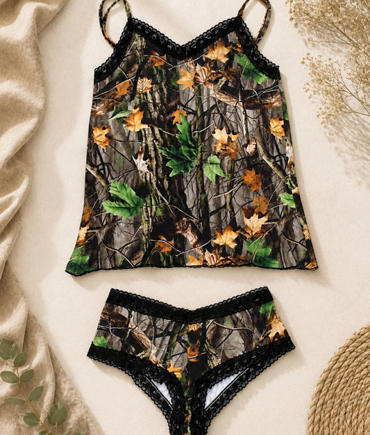 WoodLand Camo Camisole + Boyshort Bundle