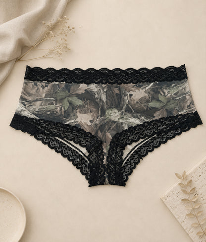 Women's Camo Stretch Boyshort - Faded Hunting Underwear - Wilderness Dreams