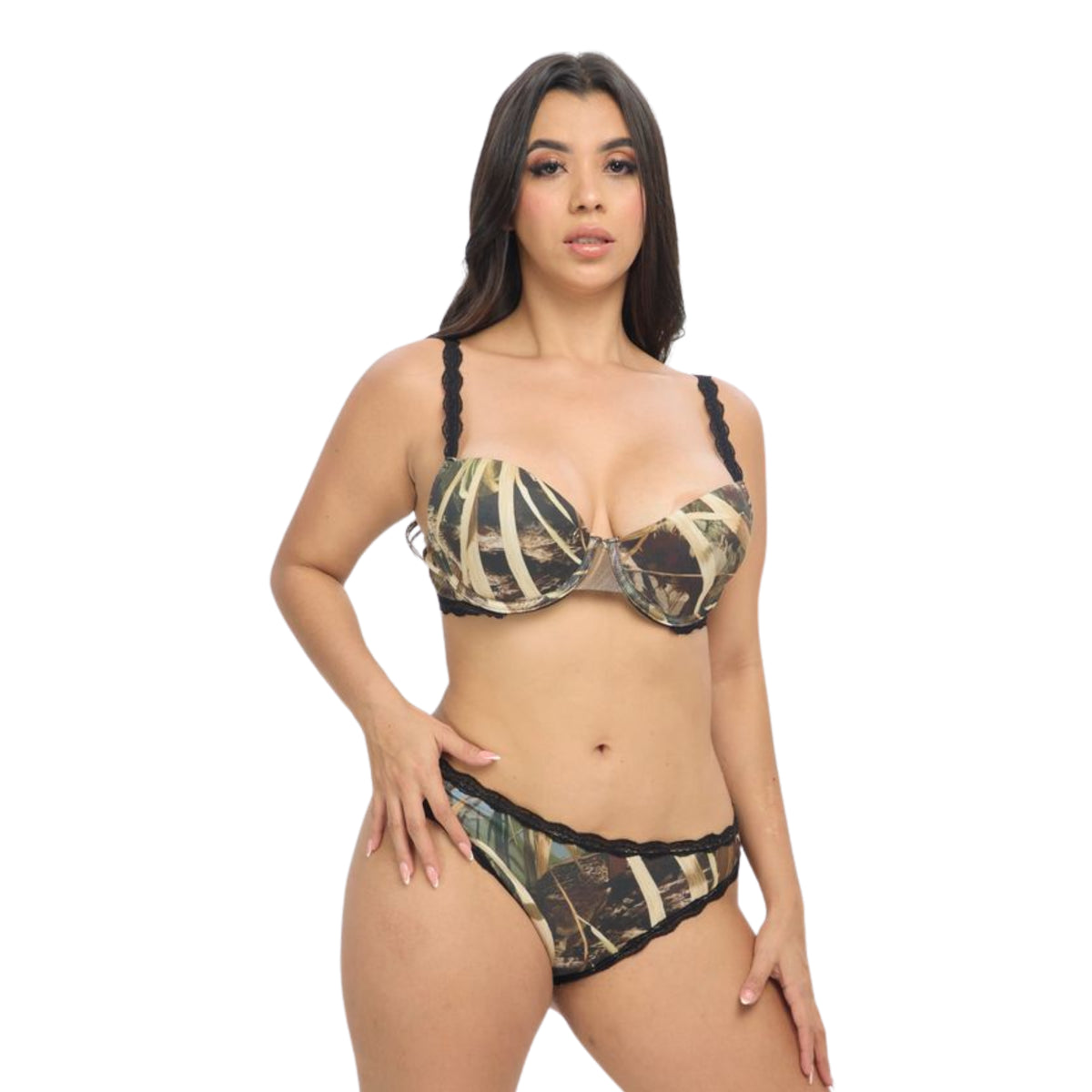 Women's Camo T-Shirt Padded Bra + Panty Bundle - WillowCreek Hunting Lingerie - Wilderness Dreams