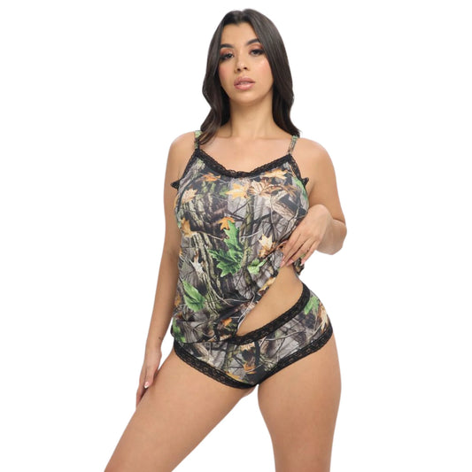 Women's Camo Camisole + Boyshort Bundle - WoodLand Hunting Lingerie - Wilderness Dreams