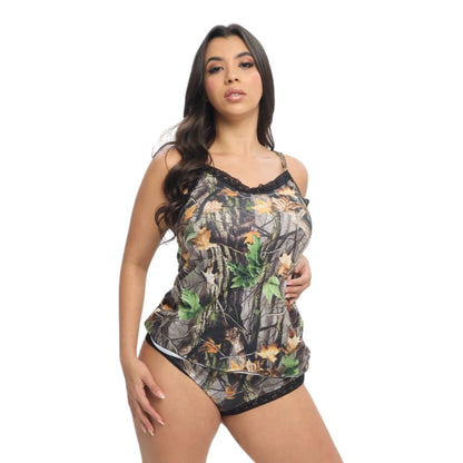 Women's Camo Camisole + Boyshort Bundle - WoodLand Hunting Lingerie - Wilderness Dreams