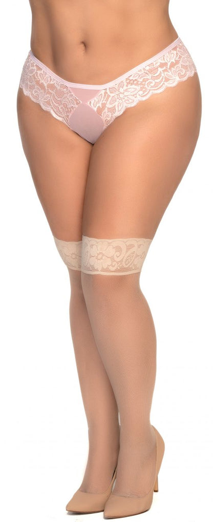 Mapale 1101X Mesh Thigh Highs Color Nude