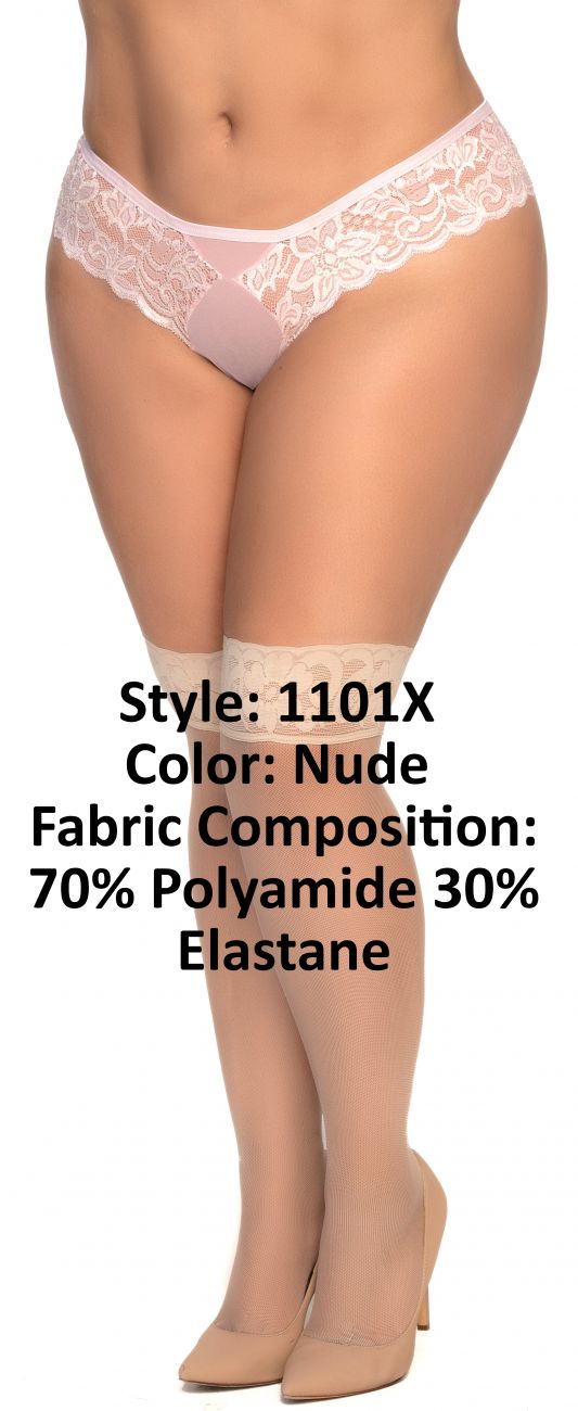 Mapale 1101X Mesh Thigh Highs Color Nude