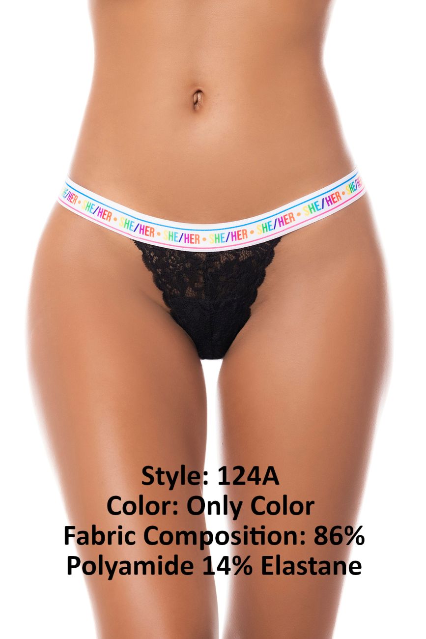 Mapale Lace Thong Rainbow Color Only
