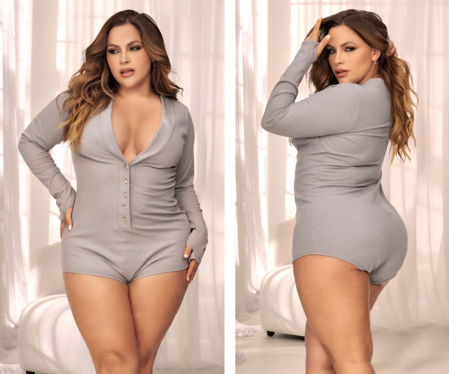 Mapale 7510X Long Sleeve Sleep Romper Color Gray