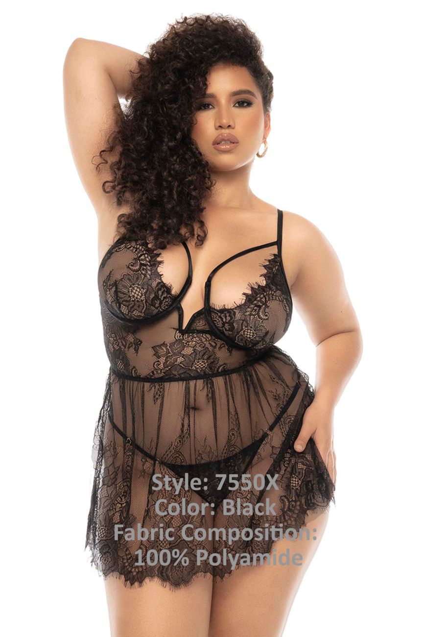 Mapale 7550X Selma Babydoll Plus Color Black