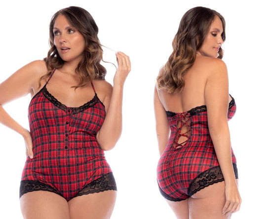 Mapale 7590X Sleep Romper Color Red Plaid