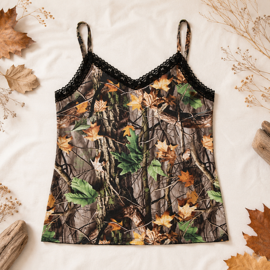 Women's Camo Stretch Camisole - WoodLand Hunting Tank Top - view 5