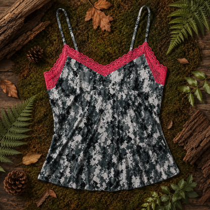 Women's Camo Lace Camisole - Envision Black Hunting Lingerie in Envision Red camo - view 7