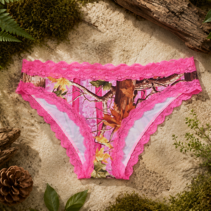 Women's Pink Camo Stretch Panty - PinkWoods Hunting Underwear - Wilderness Dreams