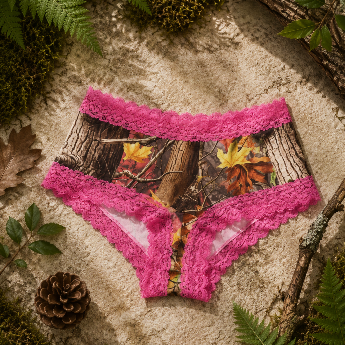 Women's Pink Camo Stretch Boyshort - PinkWoods Hunting Underwear - Wilderness Dreams