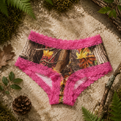 Women's Pink Camo Stretch Boyshort - PinkWoods Hunting Underwear - Wilderness Dreams