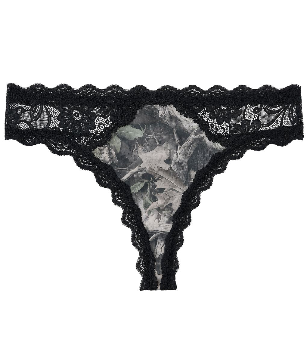 Women's Camo Lace Thong - Faded Hunting Underwear