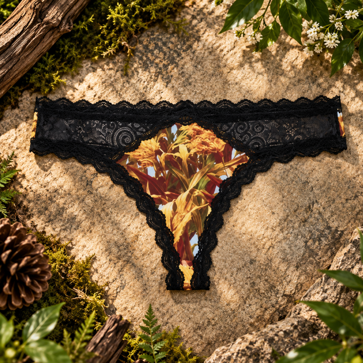 Women's Camo Lace Thong - GoldenMarsh Hunting Underwear - Wilderness Dreams
