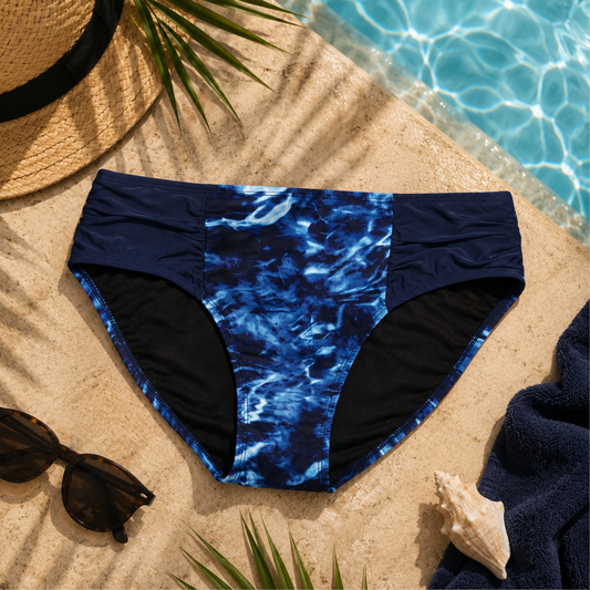Women's Camo Bikini Bottom - Marlin Navy Hunting Swimwear in Anemone Black camo - view 4