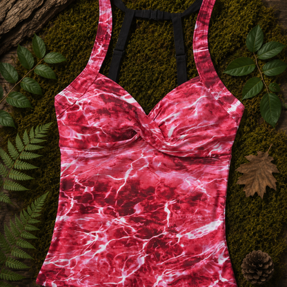 Women's Camo Tankini Swimsuit - Anemone Black Hunting Swimwear - Wilderness Dreams
