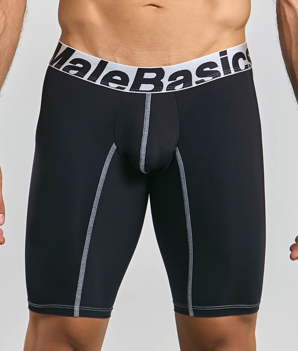 Men's active microfiber athletic boxer in Black - view 1