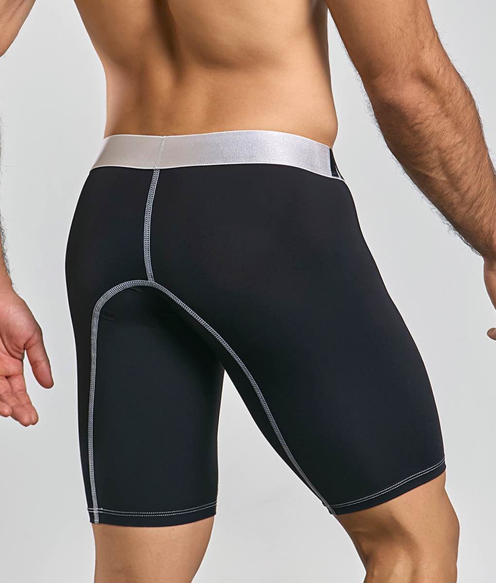 Men's active microfiber athletic boxer in Black - view 2