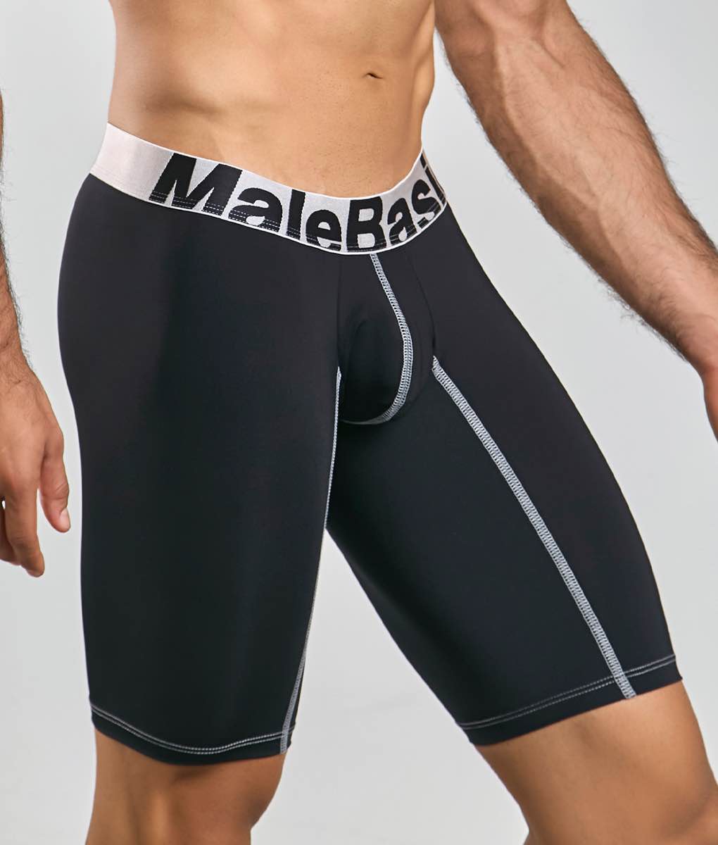 Men's active microfiber athletic boxer in Black - view 3