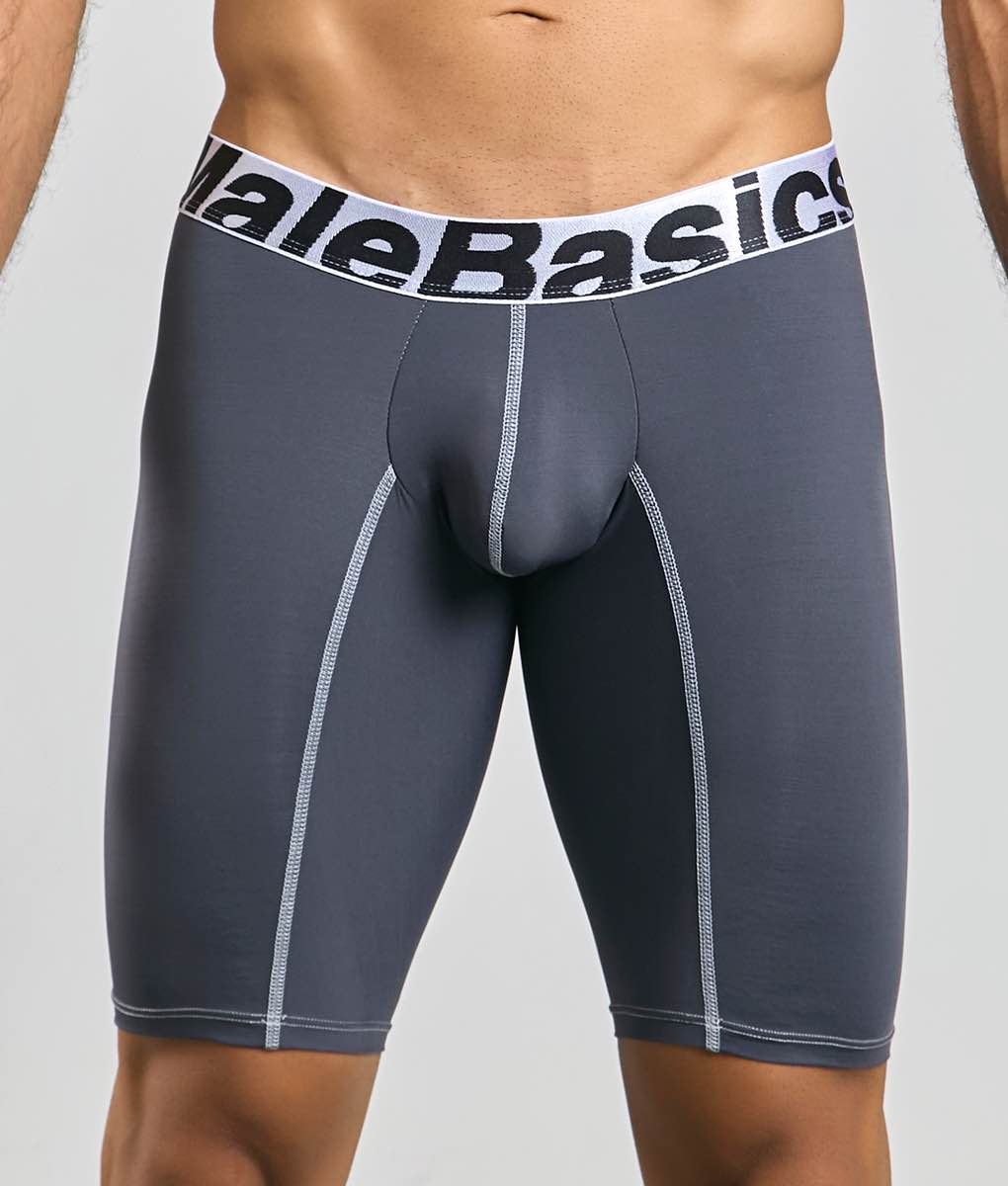 Men's active microfiber athletic boxer in Gray - view 4
