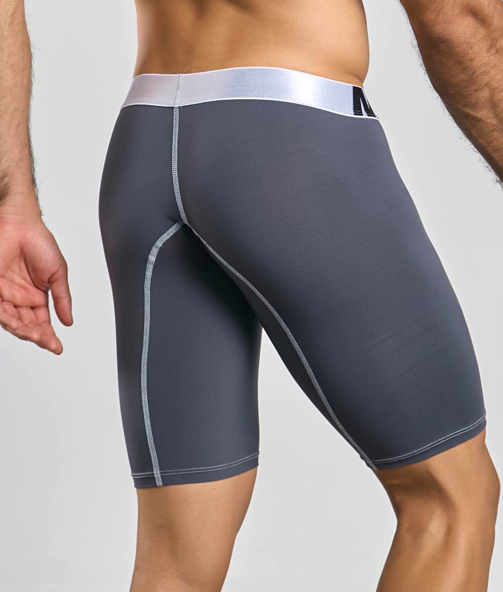 Men's active microfiber athletic boxer in Gray - view 5
