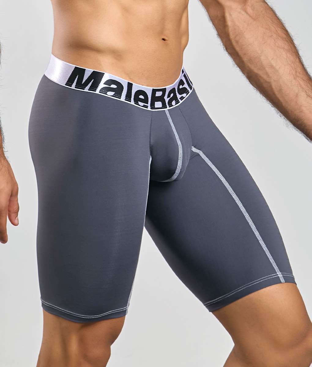 Men's active microfiber athletic boxer in Gray - view 6
