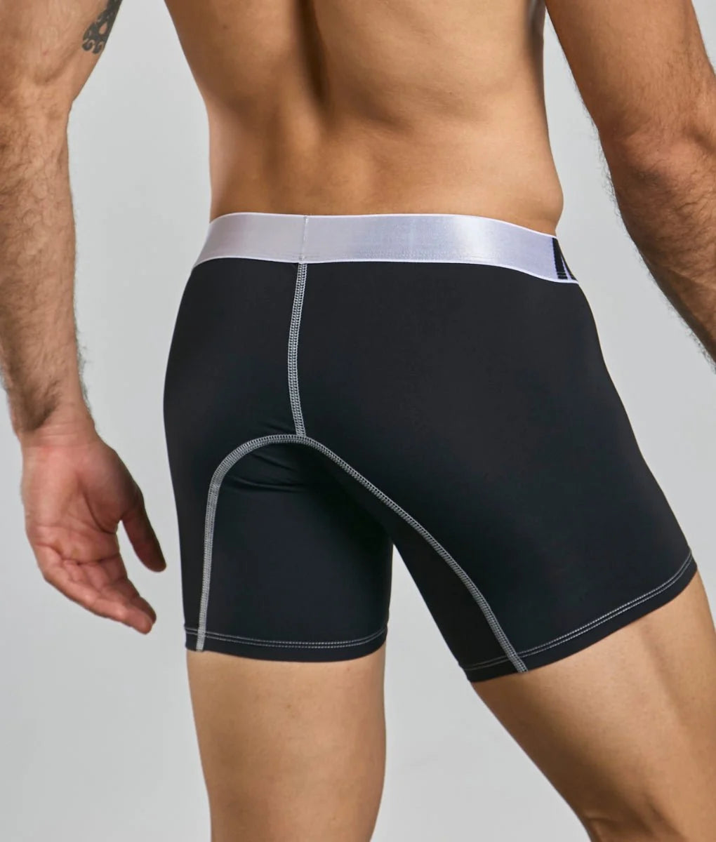 Men's performance microfiber boxer briefs in Black - view 2
