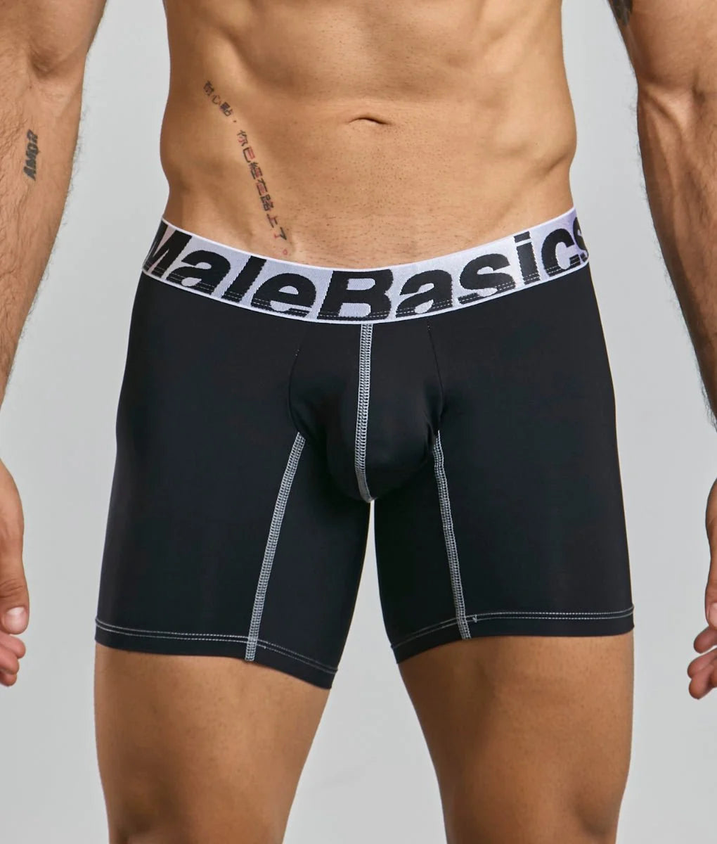 Men's performance microfiber boxer briefs in Black - view 1