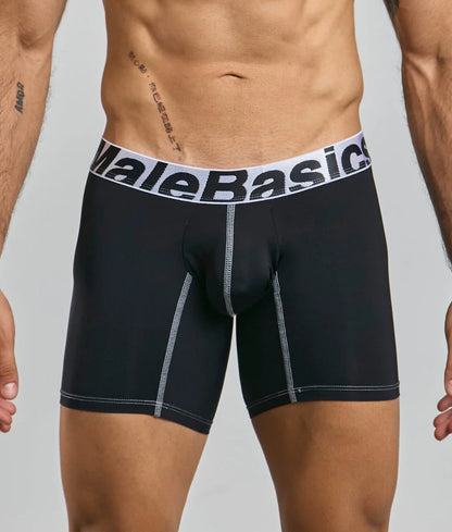 Men's performance microfiber boxer briefs in Black - view 1