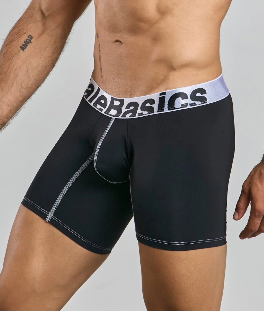 Men's performance microfiber boxer briefs in Black - view 3