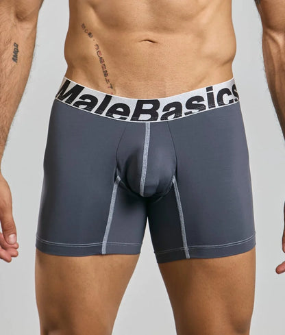 Men's performance microfiber boxer briefs in Gray - view 7