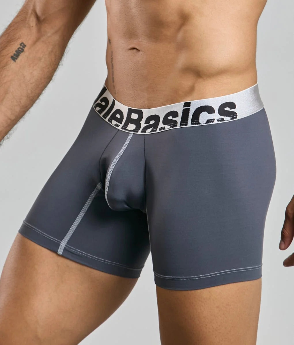 Men's performance microfiber boxer briefs in Gray - view 8