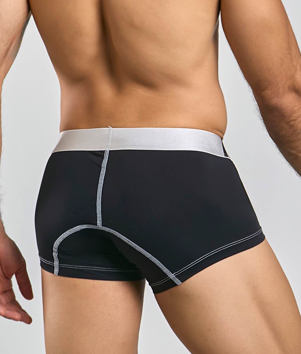 Men's performance microfiber boxer trunk in Black - view 2