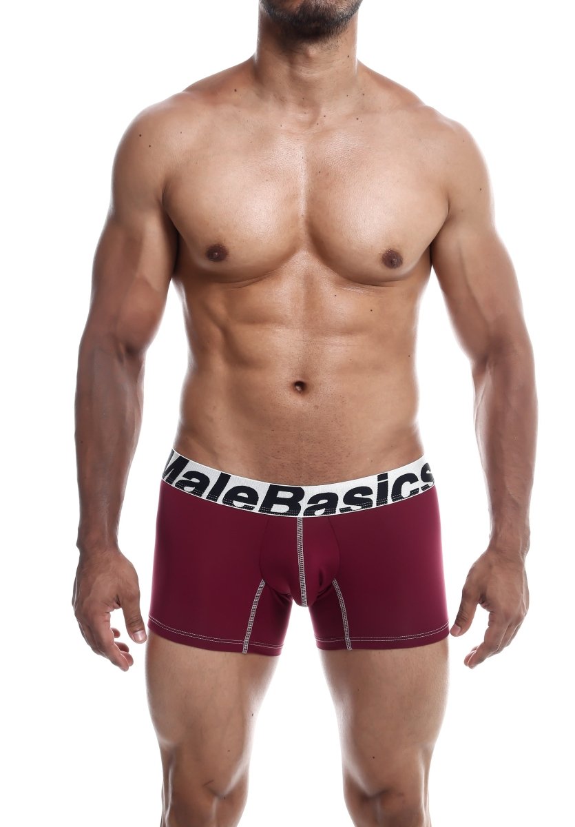 Men's performance microfiber boxer trunk in Burgundy - view 12