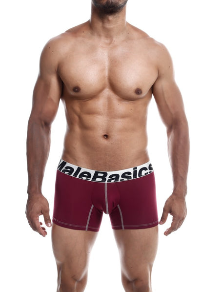 Men's performance microfiber boxer trunk in Burgundy - view 12