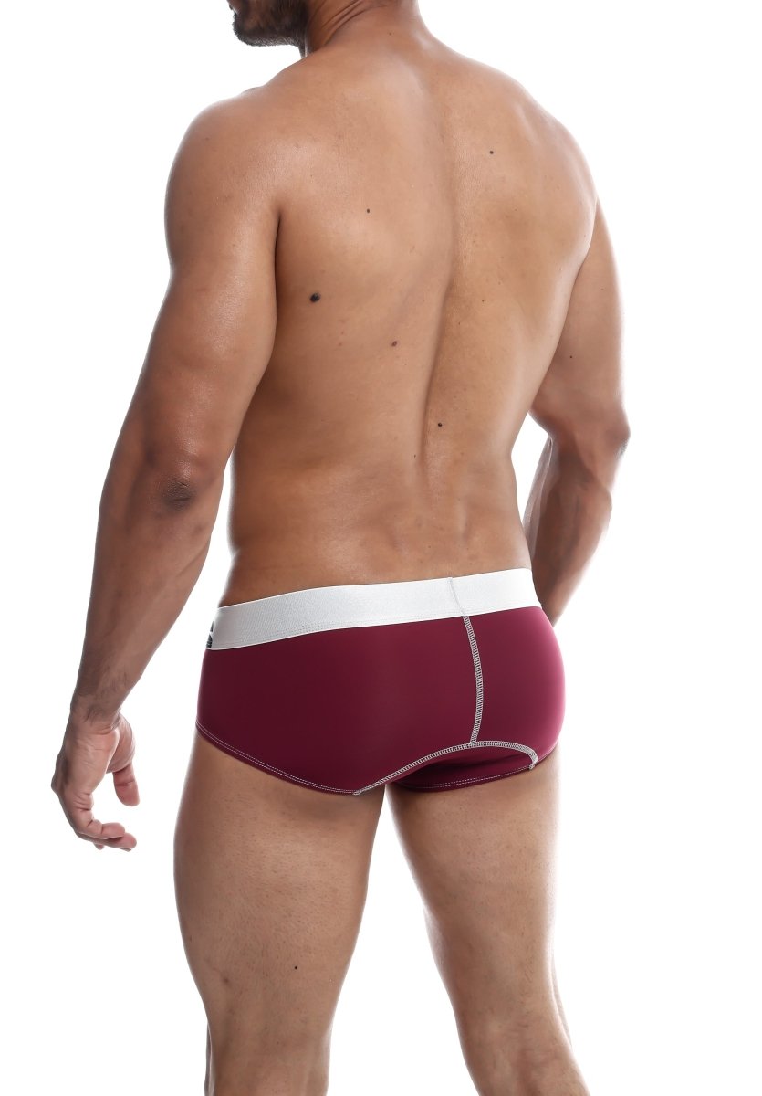Men's stretch microfiber brief underwear in Burgundy - view 17