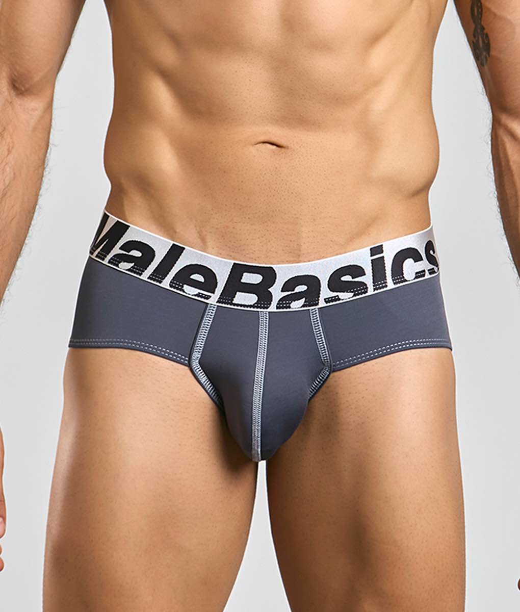 Men's stretch microfiber brief underwear in Gray - view 4